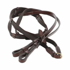 Outlet - Rênes supergrip "PRO" 13mm havane Rênes Et Arrêtoirs De Rênes Poneys|Rênes Et Arrêtoirs De Rênes