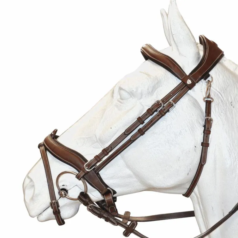 Cso|Dressage*Flags & Cup - Bridon Comfort combiné avec rênes Havane