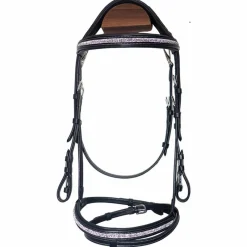 Bridons*Flags & Cup - Bridon muserolle combinée Aachen / argent Noir