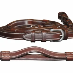 Rênes Et Arrêtoirs De Rênes*Flags & Cup - Rênes de cheval cuir à poignées