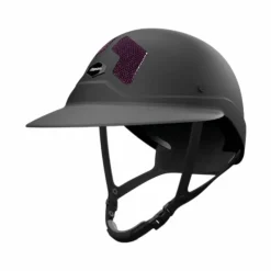 Sale - Casque d'équitation Armet Dark grilles prune visière Angel Casques D'Équitation À Visière Polo|Casques D'Équitation
