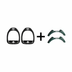 Étriers Classiques*Flex On - Pack Étriers Green Composite plat ultra grip / / + Stickers Cottage vert Noir