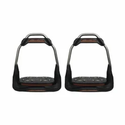 Étriers Classiques*Freejump - Étriers Air's choco plancher plat / oeil droit / noir / noir Marron