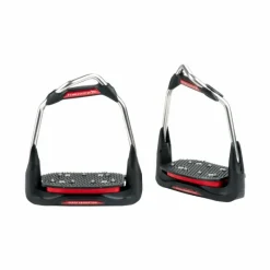 Étriers Classiques*Freejump - Étriers Air's Noir / Plancher incliné / Oeil orienté / Rouge / Rouge