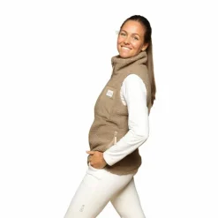 Pulls Et Gilets*GEM - Veste sans manches mouton On femme chataigne Beige