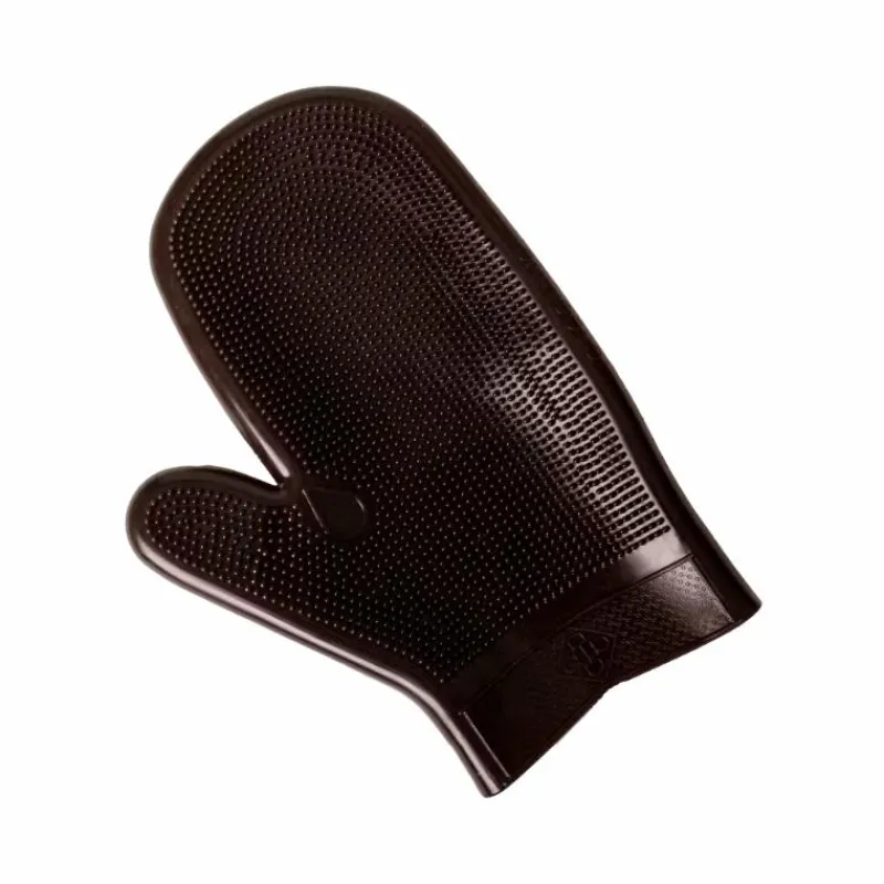 Gants De Pansage*Grooming Deluxe - Gant de Grooming en caoutchouc brun Marron