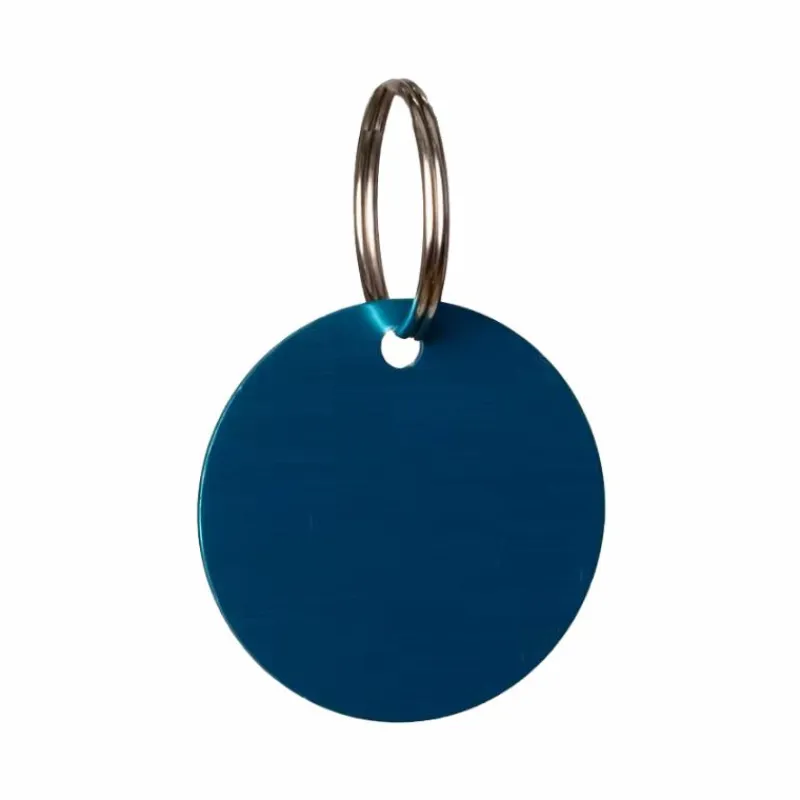 Sale - Médaille à graver ronde light blue Licols Poneys|Accessoires De Licols