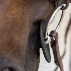 Accessoires De Mors|Mors Poneys*Grooming Deluxe - Rondelles de mors en silicone petit trou (x2) Noir