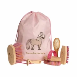 Outlet - Set sac de pansage et brosses pour enfants Sammy vieux Sacs Et Malles De Pansage