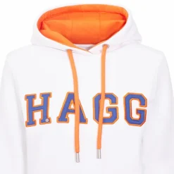 Pulls Et Gilets*Hagg - Sweat à capuche femme / orange/ bleu roi Blanc