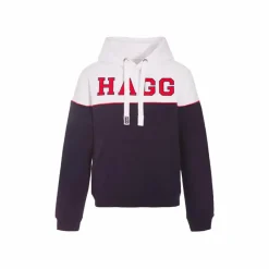 Outlet - Sweat hoodie à capuche blanc / marine Enfant Pulls Et Gilets|Pulls Et Gilets