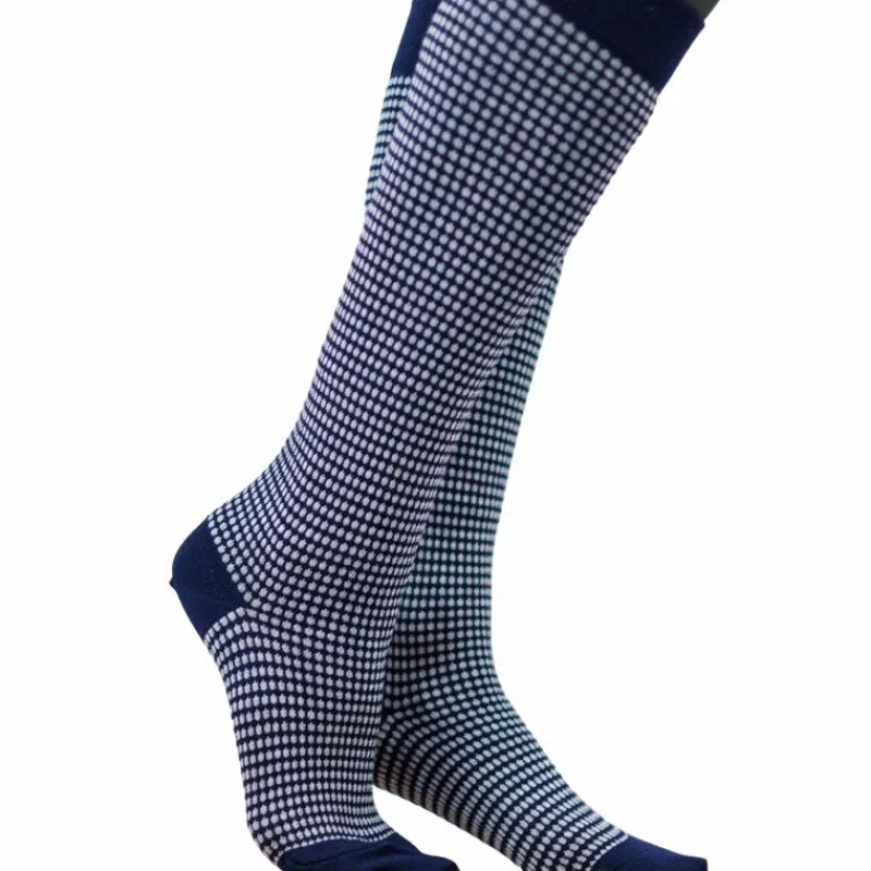 Hot - Chaussettes d'équitation Spiral tweed / blanc (x1) Chaussettes D'Équitation