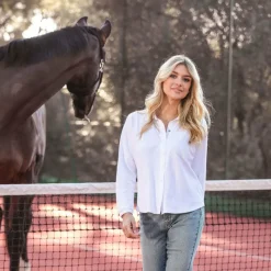 Polos Et Chemises*Harcour - Chemise manches longues femme Sharly Blanc
