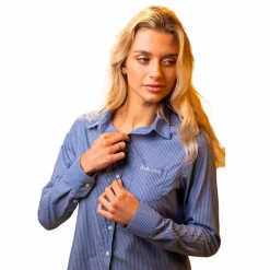 Polos Et Chemises*Harcour - Chemise manches longues casual femme Swany et blanche Marine