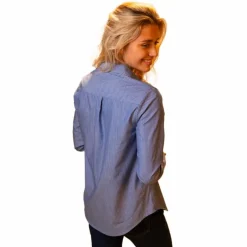 Polos Et Chemises*Harcour - Chemise manches longues casual femme Swany et blanche Marine