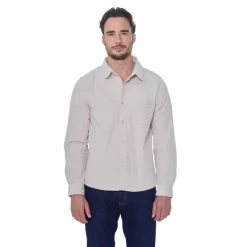 Clearance - Chemise manches longues en velours homme Shavi ivoire Polos Et Chemises|Polos Et Chemises