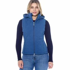 Blousons Et Manteaux*Harcour - Gilet sans manches femme Bernie steel blue Bleu
