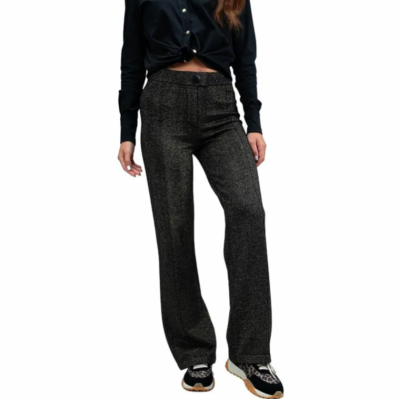 Outlet - Pantalon de tailleur femme Poba black gold Pantalons Lifestyles