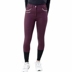 Outlet - Pantalon d'équitation femme Jaltika aubergine Pantalons D'Équitation