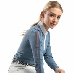 Polos Et Chemises*Harcour - Polo de concours manches longues femme Pannie lavande Bleu
