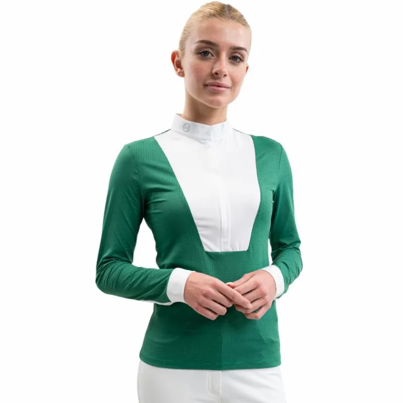 Polos Et Chemises*Harcour - Polo de concours manches courtes femme Prague emerald green Vert