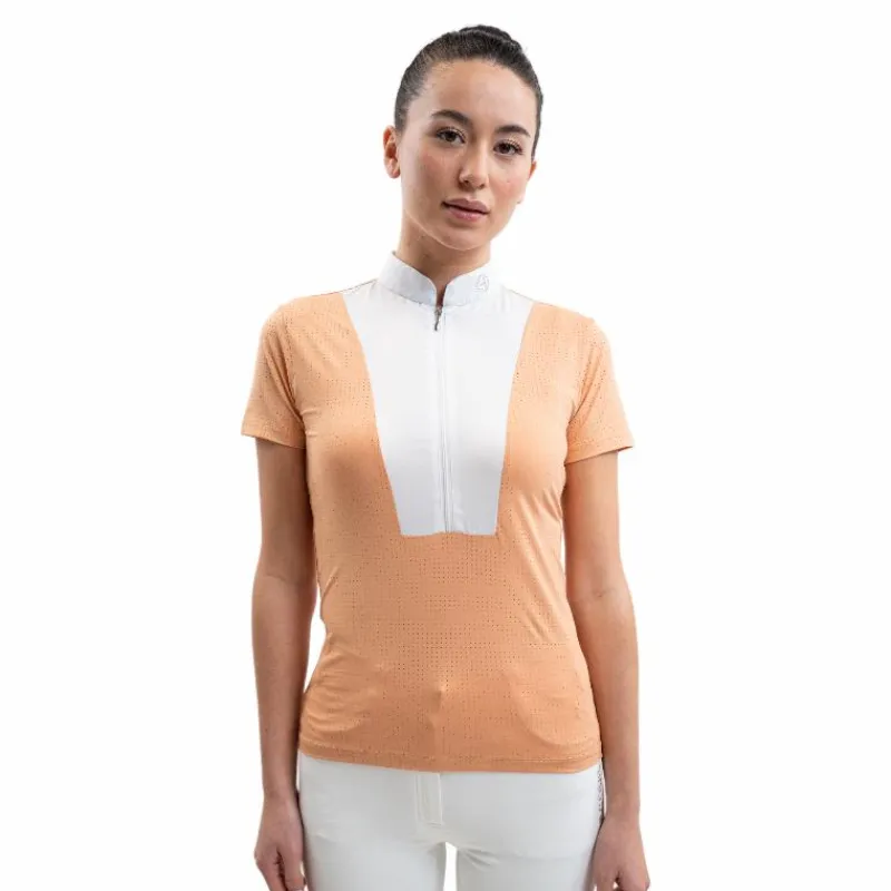 Polos Et Chemises*Harcour - Polo de concours manches courtes femme Paris abricot Orange