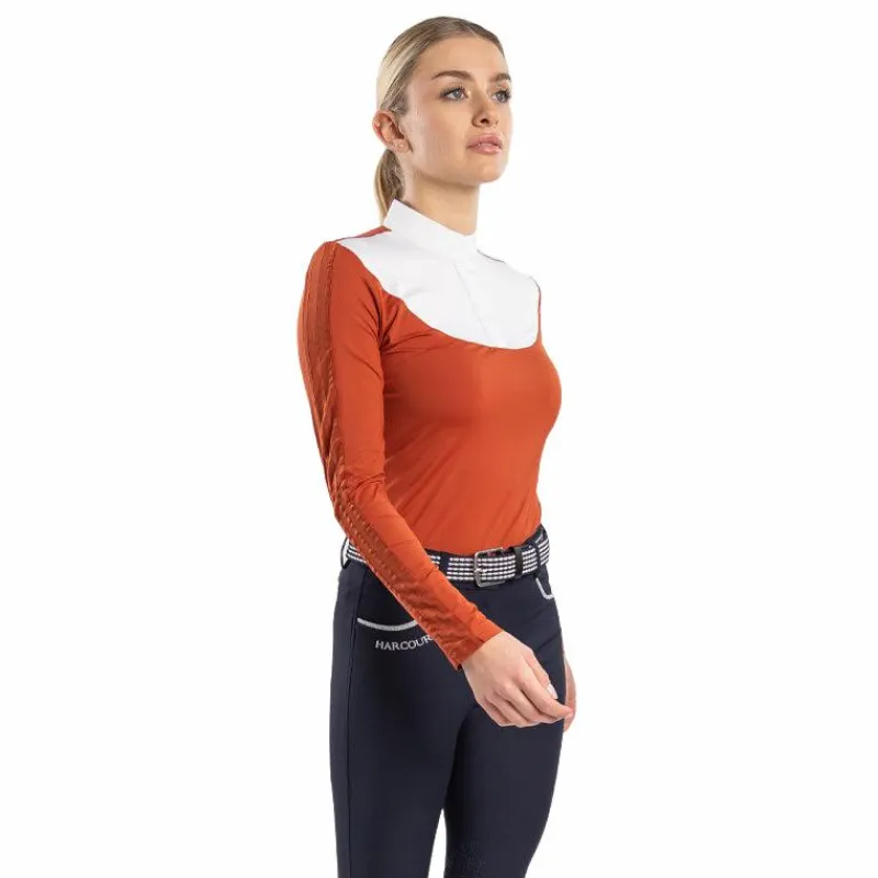 Polos Et Chemises*Harcour - Polo de concours manches longues femme Pannie terracotta Orange