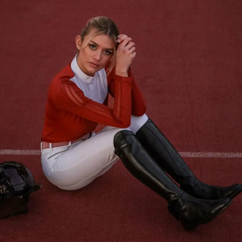 Polos Et Chemises*Harcour - Polo de concours manches longues femme Pannie terracotta Orange