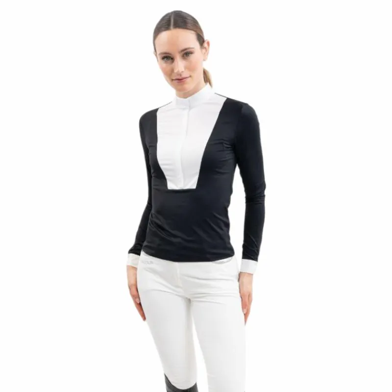 Polos Et Chemises*Harcour - Polo de concours manches longues femme Stella Noir