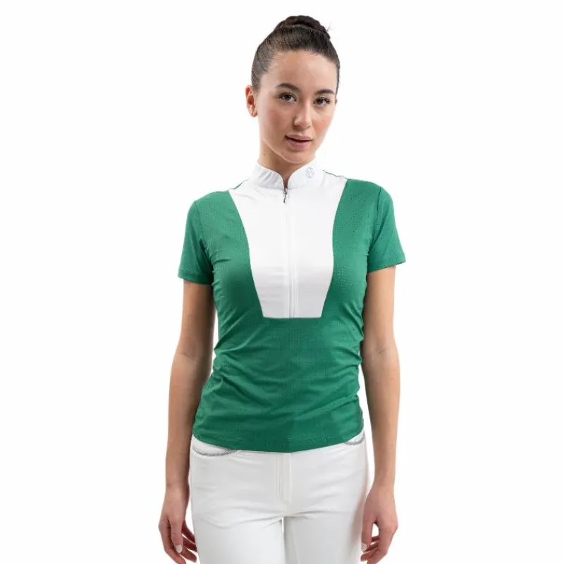 Polos Et Chemises*Harcour - Polo de concours manches courtes femme Paris emerald green Vert