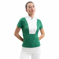 Polos Et Chemises*Harcour - Polo de concours manches courtes femme Paris emerald green Vert