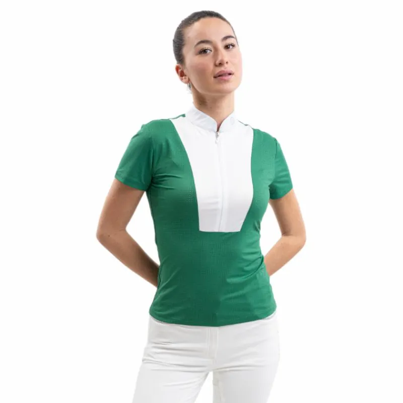 Polos Et Chemises*Harcour - Polo de concours manches courtes femme Paris emerald green Vert