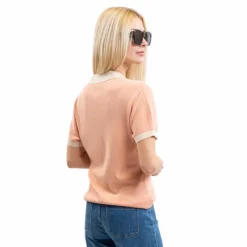 Online - Polo manches courtes femme Peach abricot Polos Et Chemises