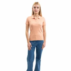 Discount - Polo manches courtes femme Pamoly abricot Polos Et Chemises