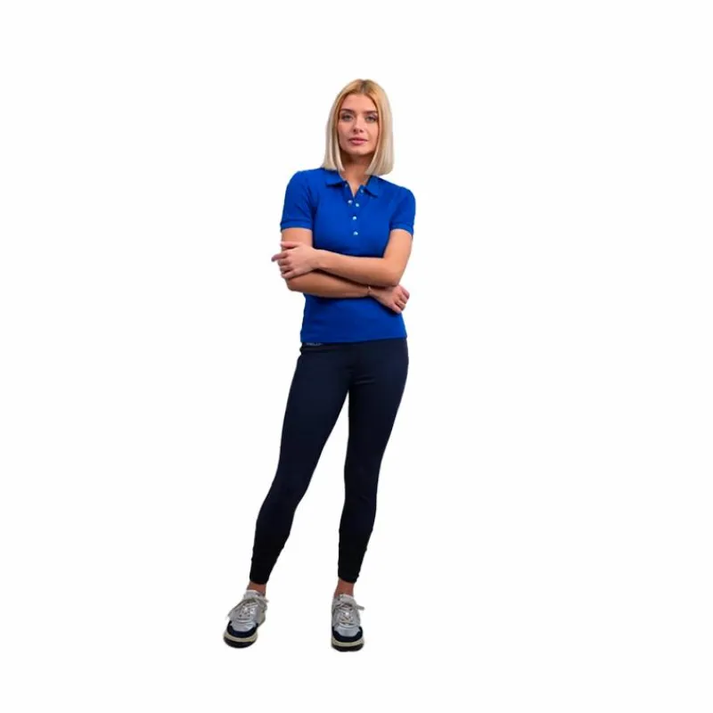 Polos Et Chemises*Harcour - Polo manches courtes femme Poly électrique Bleu