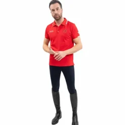 Polos Et Chemises|Polos Et Chemises*Harcour - Polo manches courtes homme Swiss Equestrian Friends Dranse Rouge