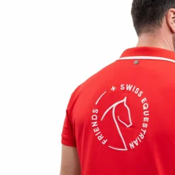 Polos Et Chemises|Polos Et Chemises*Harcour - Polo manches courtes homme Swiss Equestrian Friends Dranse Rouge