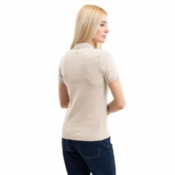 Polos Et Chemises*Harcour - Polo manches courtes femme Pamoly lin Beige