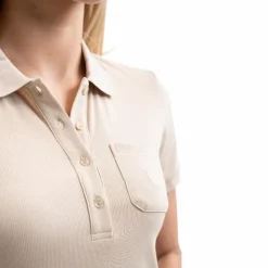 Polos Et Chemises*Harcour - Polo manches courtes femme Pamoly lin Beige