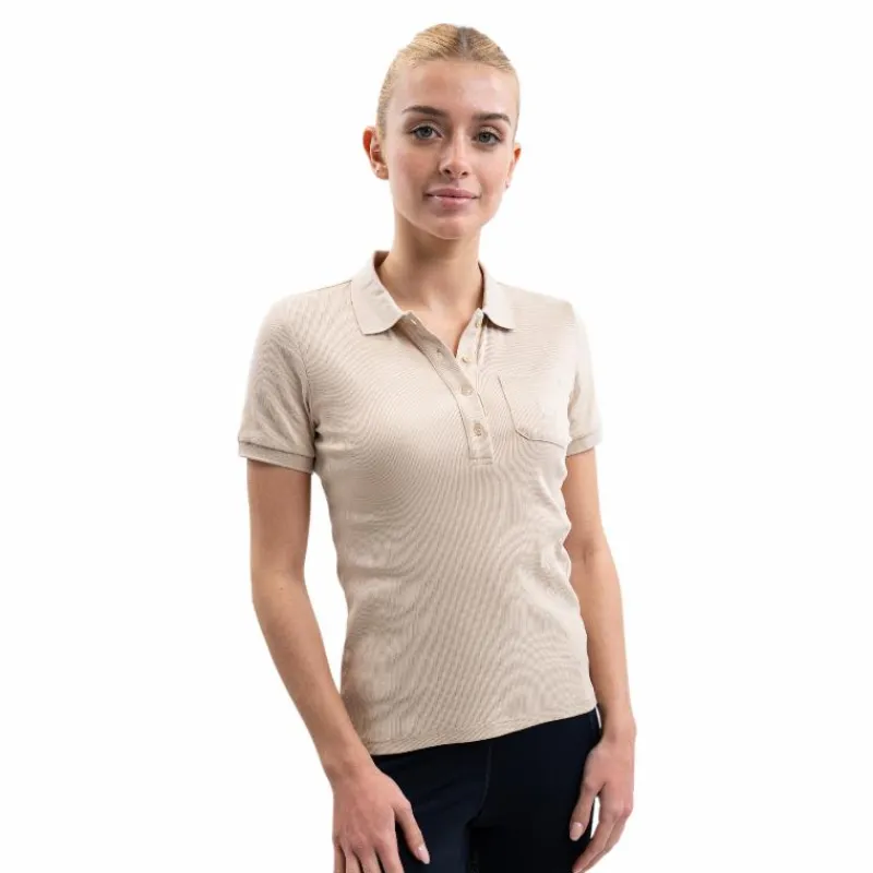 Polos Et Chemises*Harcour - Polo manches courtes femme Pamoly lin Beige