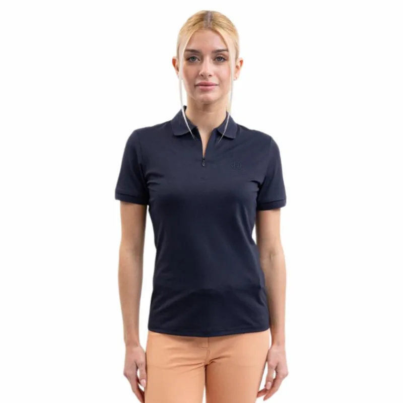Polos Et Chemises*Harcour - Polo manches courtes femme Popsy Marine
