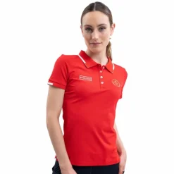 Polos Et Chemises*Harcour - Polo manches courtes femme Swiss Equestrian Friends Douve Rouge