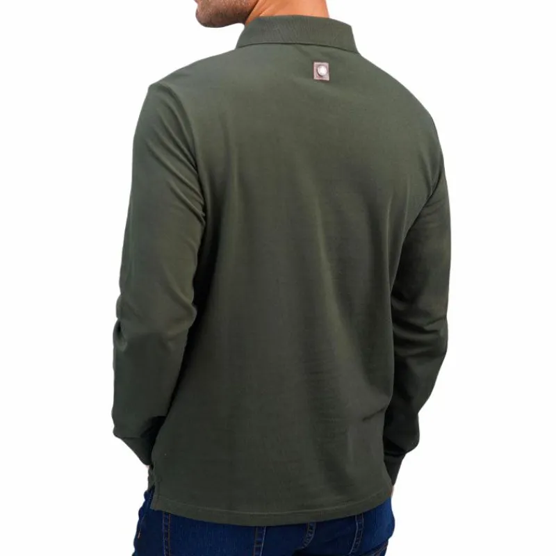 Polos Et Chemises|Polos Et Chemises*Harcour - Polo manches longues homme Pablo kaki Vert