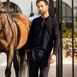 Polos Et Chemises|Polos Et Chemises*Harcour - Polo manches longues homme Ange Marine