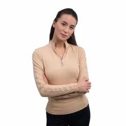 Discount - Polo technique manches longues femme Poris sable Polos Et Chemises