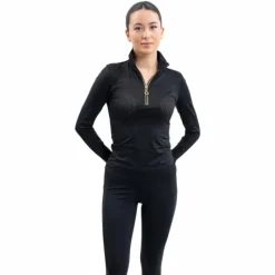 Polos Et Chemises*Harcour - Polo technique manches longues femme Breezi Noir