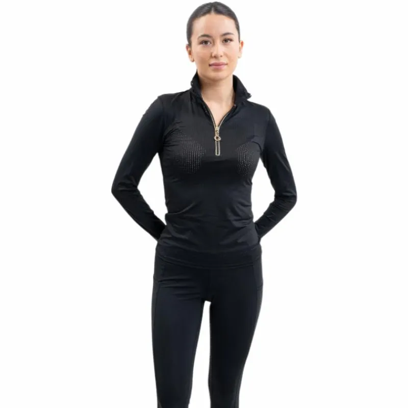 Polos Et Chemises*Harcour - Polo technique manches longues femme Breezi Noir