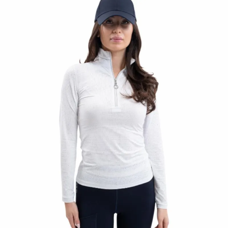Polos Et Chemises*Harcour - Polo technique manches longues femme Breezi Blanc