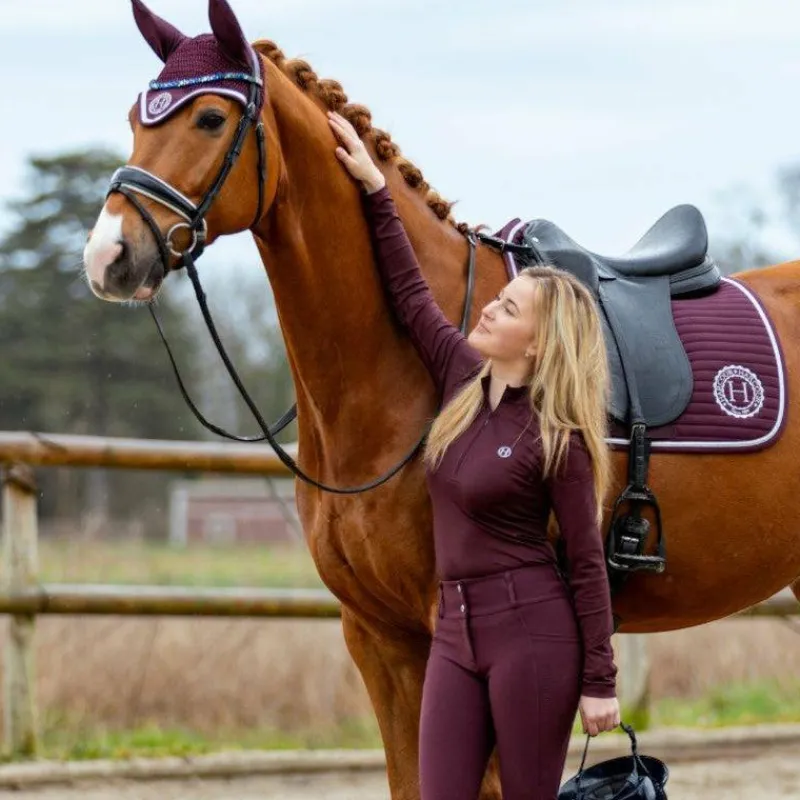 Clearance - Polo technique manches longues femme Tess aubergine Polos Et Chemises