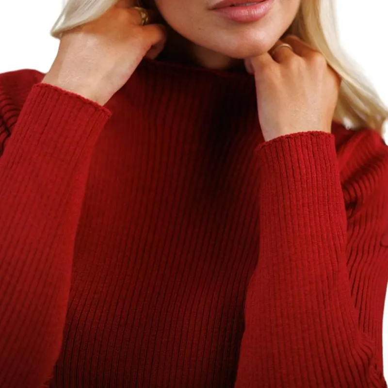 Pulls Et Gilets*Harcour - Pull femme Swambi rubis Rouge